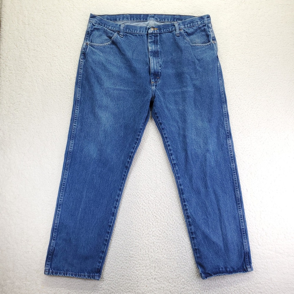 Rustler Mens Regular Fit Straight Leg Blue Denim Jeans 42x30 87619PW Medium Wash